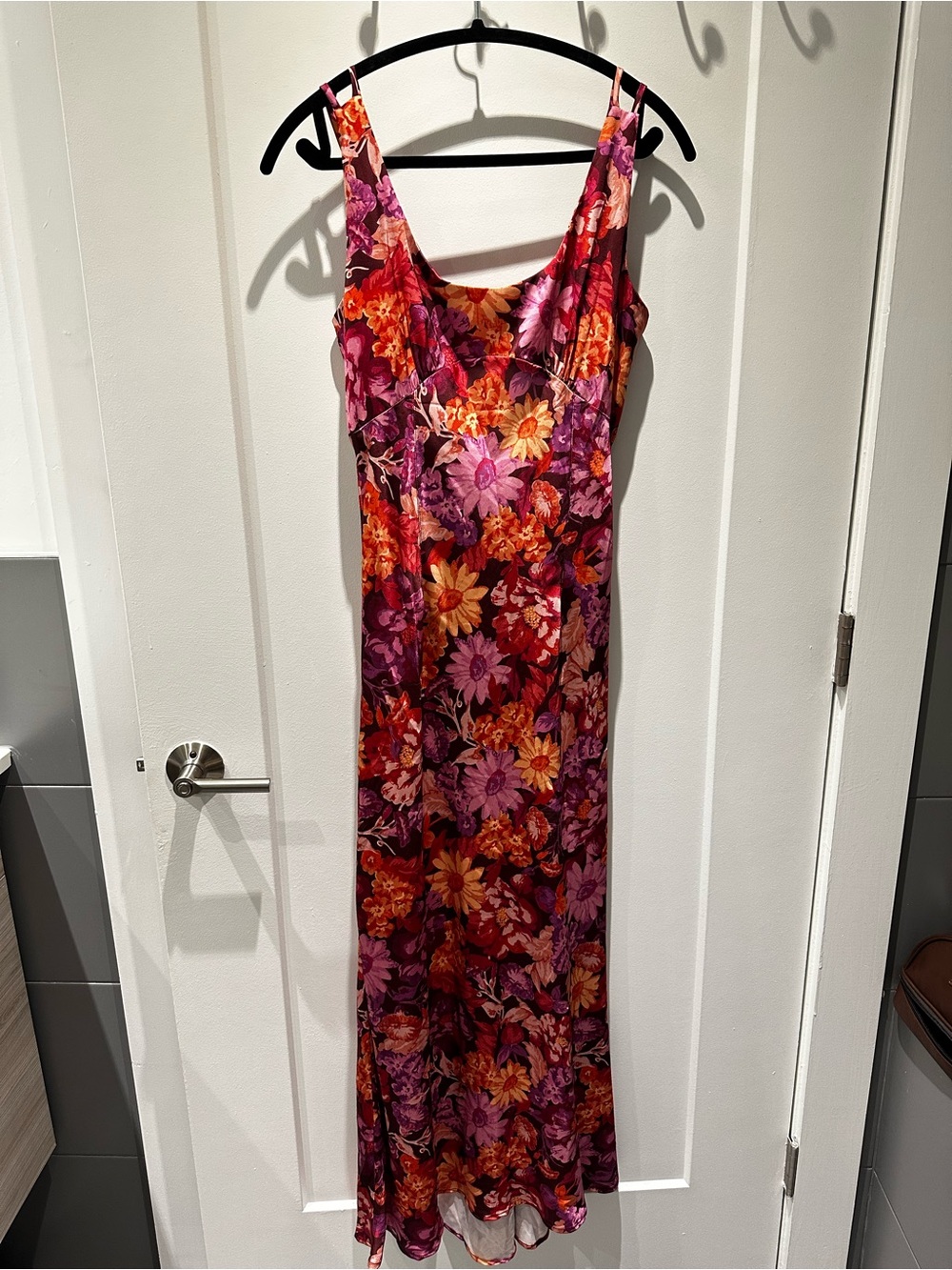 En Saison Floral Slip Maxi Dress — Purple, Pink & Orange